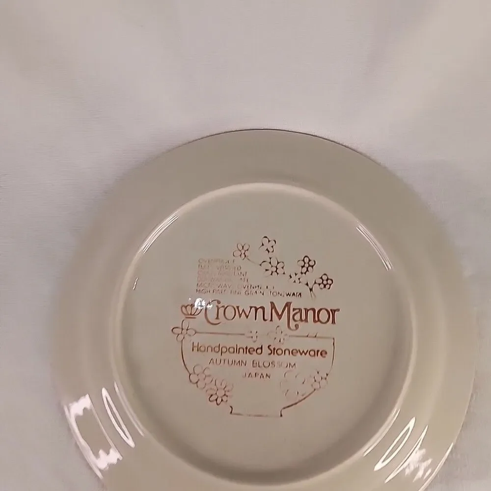 China Stoneware Crown Manor Autumn Blossom Hand painted Dinner or Bread Plate